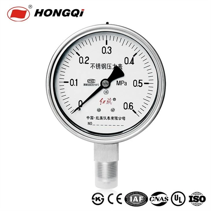 Hongqi Cás Cruach Dhosmálta Frith-Chreimneach 100mm Snáithe Tomhsaire Brú M20*1.5/G1/2