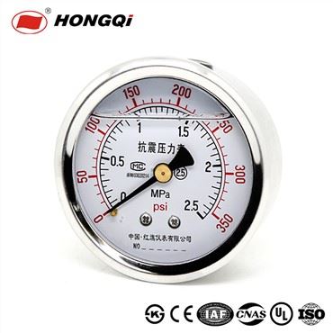 2.5" Leacht Ola Líonta Ar ais Sliabh Tomhsaire Brú Manometer