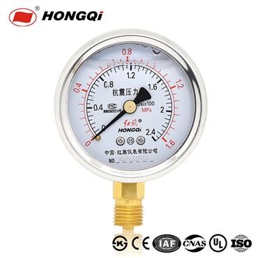 60mm Cás Cruach Dhosmálta Ola Líonta Brú Tomhsaire Manometer