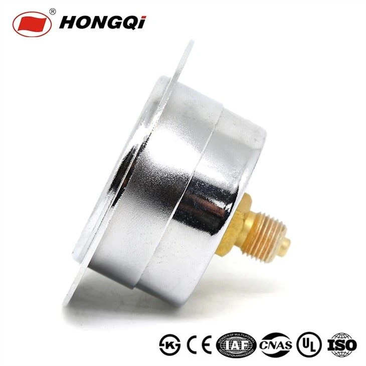 Y-40 Back Connection 0-0.16MPa Black Paint Steel Pressure Gauge With Flanged